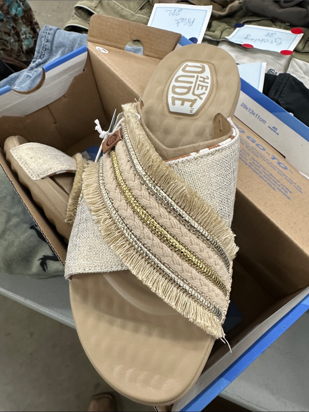 Hey Dude Christi Slide Novelty Fringe  Sandals